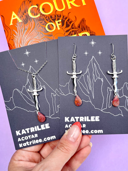Officially Licensed ACOTAR Amryn Dagger Earrings