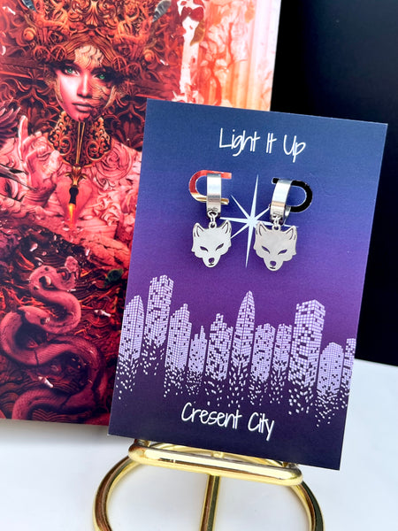 Officially Licensed Crescent City Pack of Devils Huggie Hoop Earrings - Surgical Steel