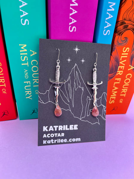 Officially Licensed ACOTAR Amryn Dagger Earrings