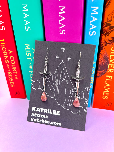 Officially Licensed ACOTAR Amryn Dagger Earrings