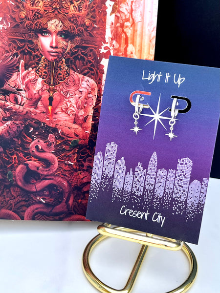 Officially Licensed Crescent City Bryce Starborn Huggie Hoop Earrings - Surgical Steel