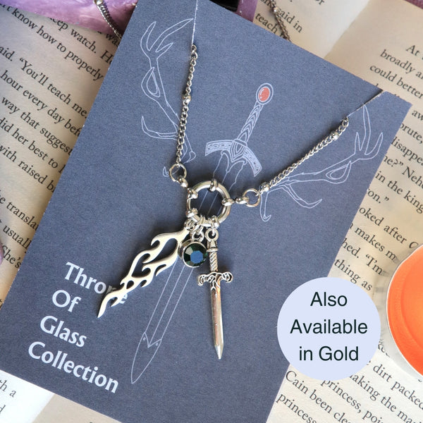 Throne of Glass Fireheart Charm Necklace