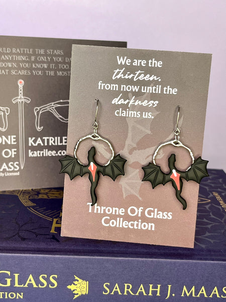 Officially Licensed Manon Blackbeak Wyvern Earrings