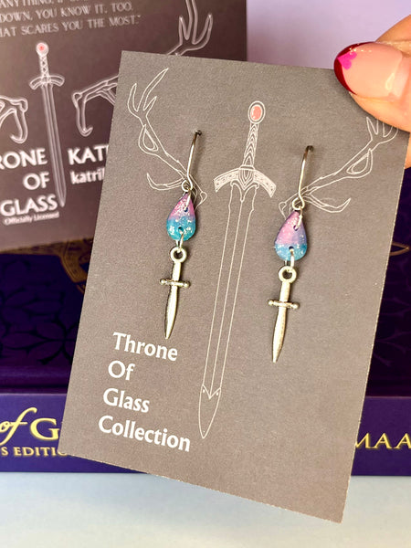 Officially Licensed Aelin Galathynius Fireheart Sword Stainless Steel Earrings