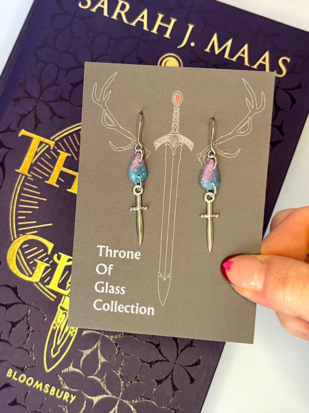 Officially Licensed Aelin Galathynius Fireheart Sword Stainless Steel Earrings