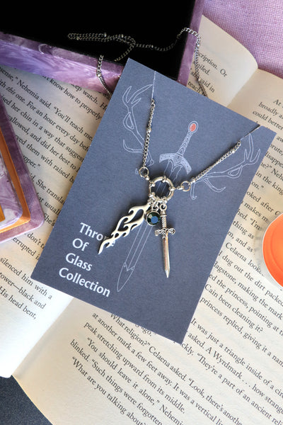 Throne of Glass Fireheart Charm Necklace