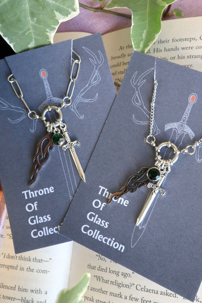 Throne of Glass Fireheart Charm Necklace