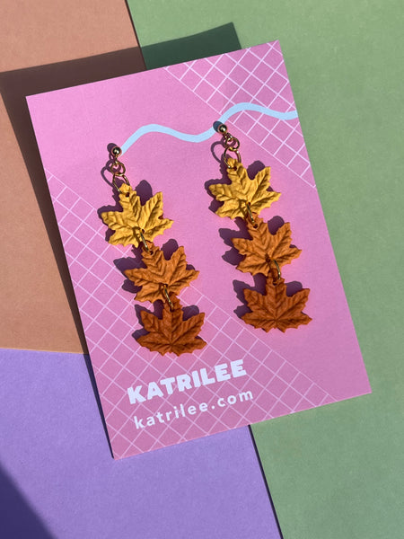 Autumn Maple Leaf Dangle earrings