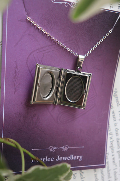 Personalised Book Locket Necklace - Stainless Steel