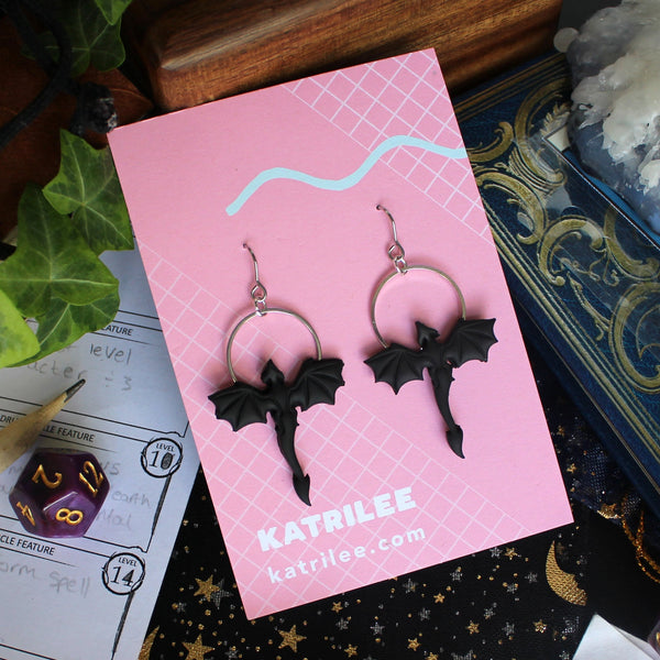 Black Dragon Earrings