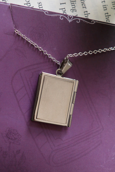 Personalised Book Locket Necklace - Stainless Steel