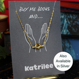 Buy Me Books & Tie Me Up Stainless Steel Necklace