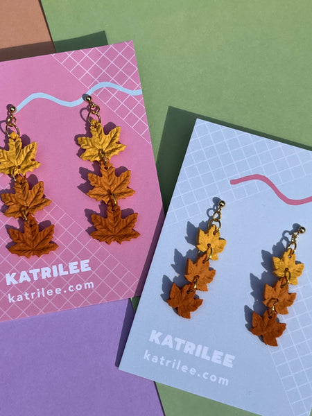 Autumn Maple Leaf Dangle earrings