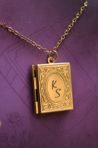 Personalised Book Locket Necklace - Stainless Steel