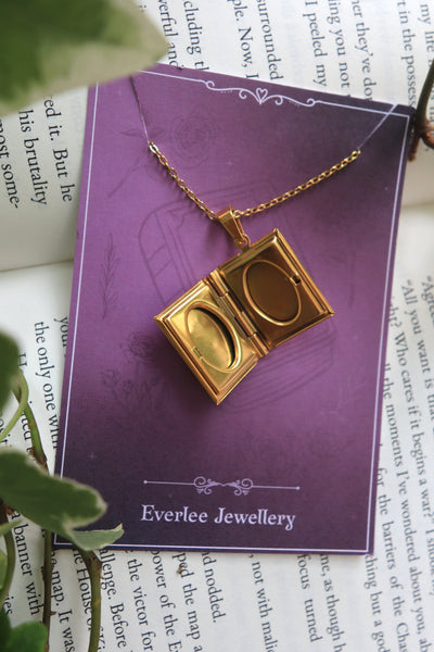 Personalised Book Locket Necklace - Stainless Steel
