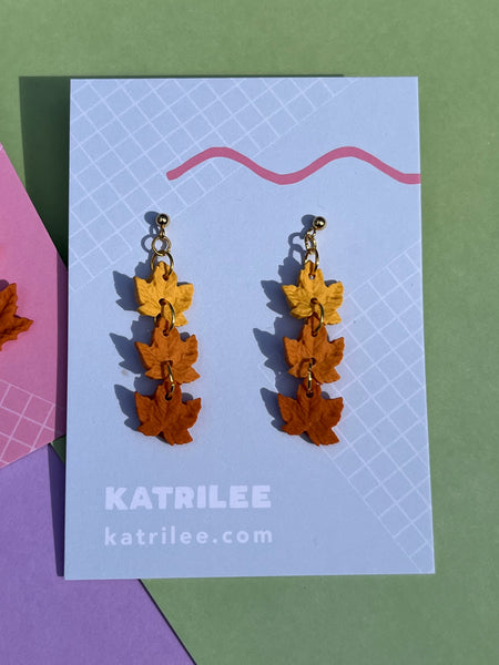 Autumn Maple Leaf Dangle earrings