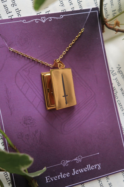 Romance Book Genre Locket Necklace - Stainless Steel