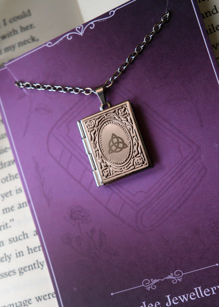 Celtic Knot Book Locket necklace