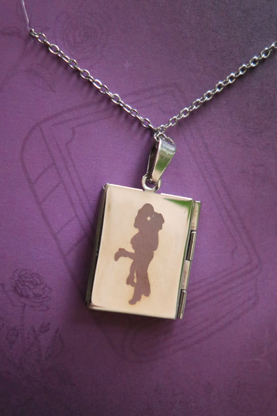 Romance Book Genre Locket Necklace - Stainless Steel