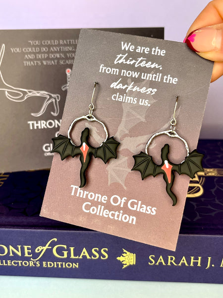 Officially Licensed Manon Blackbeak Wyvern Earrings