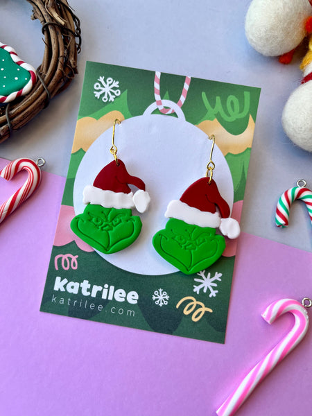 Christmas The Grinch Dangle Earrings
