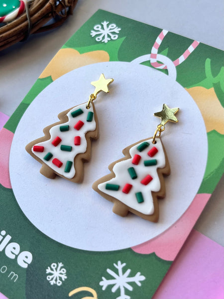 Christmas Cookie Tree Earrings