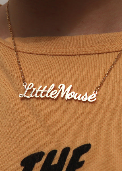 Haunting Adeline Little Mouse Stainless Steel Gold and Silver Name Necklace