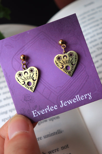 planchette Ouija Dangle Stud Earrings