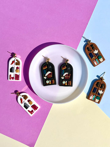 Genre Bookcase Dangle Earrings