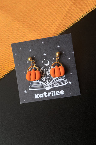 Mini Pumpkin Halloween Dangle Earrings