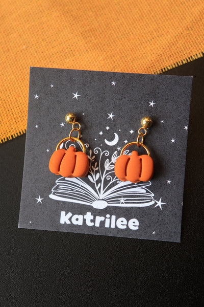 Mini Pumpkin Halloween Dangle Earrings