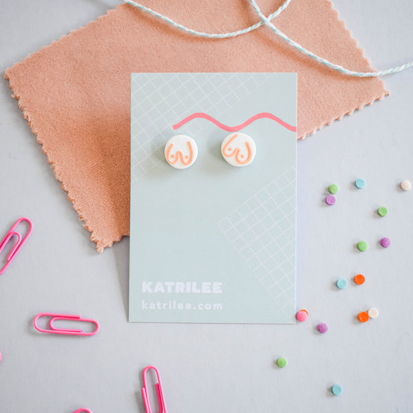 The Mammarlee Boob Stud Earrings - Pastel Collection - Katrilee