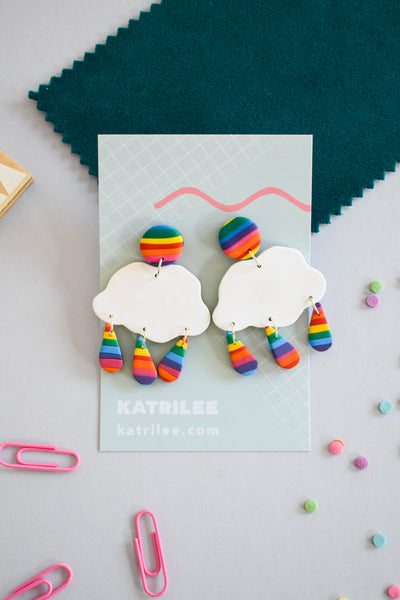 The Rainbowlee Rainbow Cloud Dangle Earrings - Katrilee