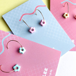 Pastel Flower Hoop Earrings - Katrilee