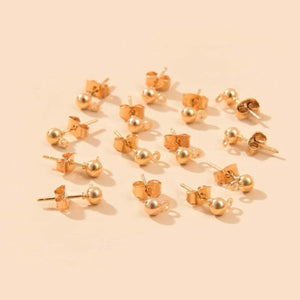 50 x KC gold Plated ball and hoop stud Earring Findings - Katrilee