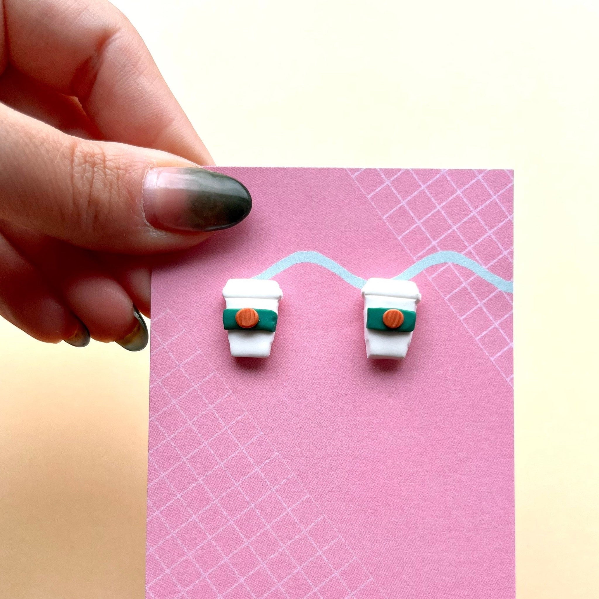 Pumpkin Spice Latte Autumn Cosy Coffee Cup Stud Earring