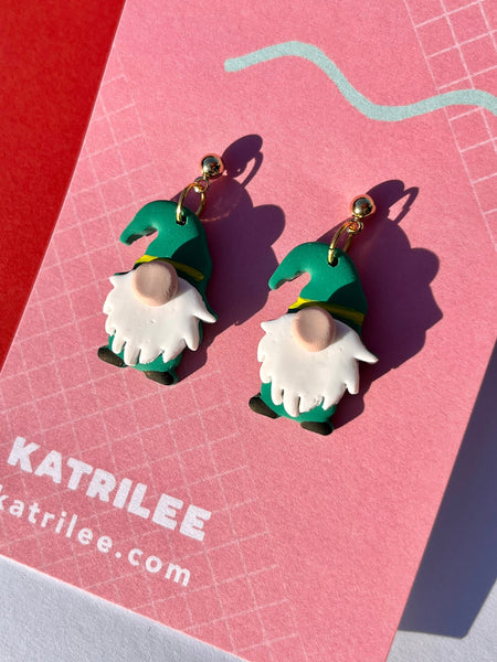 Christmas Santa Elf Gnome Dangle Earrings