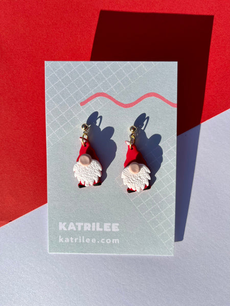 Christmas Santa Elf Gnome Dangle Earrings