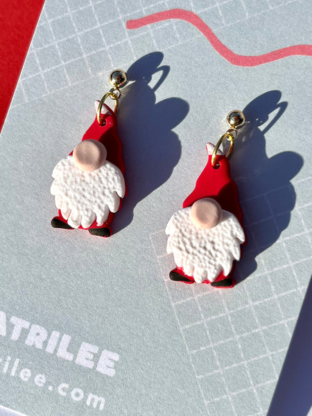 Christmas Santa Elf Gnome Dangle Earrings