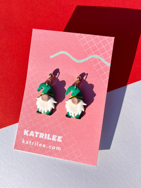 Christmas Santa Elf Gnome Dangle Earrings