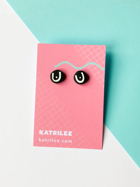 The Mammarlee Boob Stud Earrings - Black and White - Katrilee